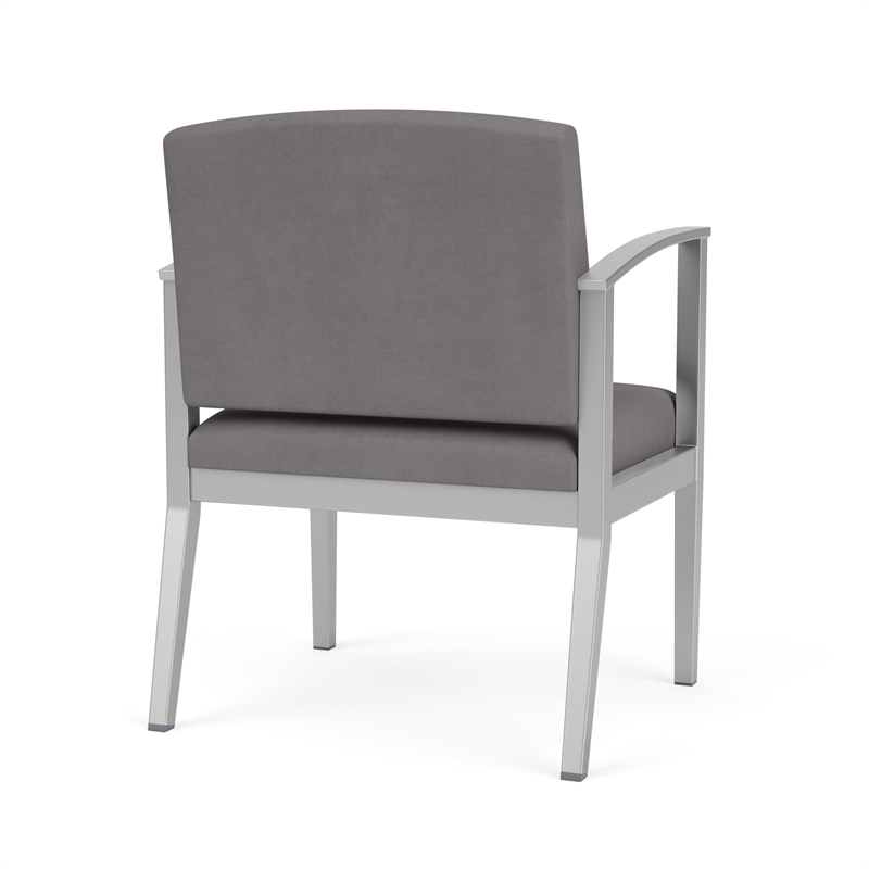 Amherst Steel Reception Waiting Oversize Guest Chair / Silver Steel / Light Gray
