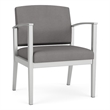 Amherst Steel Reception Waiting Oversize Guest Chair / Silver Steel / Light Gray