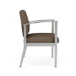 Amherst Steel Reception Waiting Oversize Guest Chair / Silver Steel / Brown