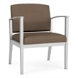 Amherst Steel Reception Waiting Oversize Guest Chair / Silver Steel / Brown