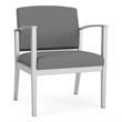 Amherst Steel Reception Waiting Oversize Guest Chair / Silver Steel / Light Gray