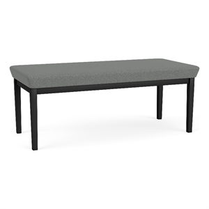 Amherst Steel Reception Waiting 18.5&quot 2 Seat Bench / Black Steel / Light Gray