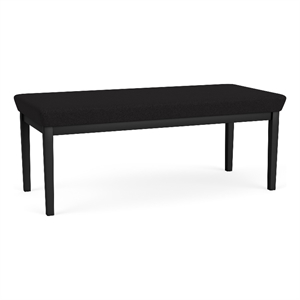 Amherst Steel Reception Waiting 18.5&quot 2 Seat Bench / Black Steel / Black