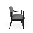 Amherst Steel Reception Waiting 2-Seat Chair / Black Steel / Light Gray