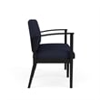 Amherst Steel Reception Waiting 2-Seat Chair / Black Steel / Navy Blue