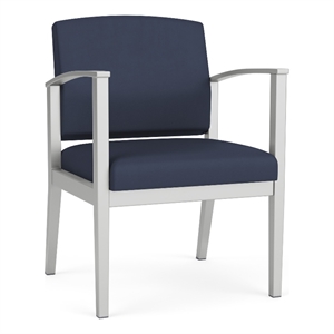 Amherst Steel Reception Waiting Room Guest Chair / Silver Steel / Blue
