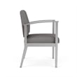 Amherst Steel Reception Waiting Guest Chair / Silver Steel / Light Gray