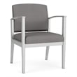 Amherst Steel Reception Waiting Guest Chair / Silver Steel / Light Gray