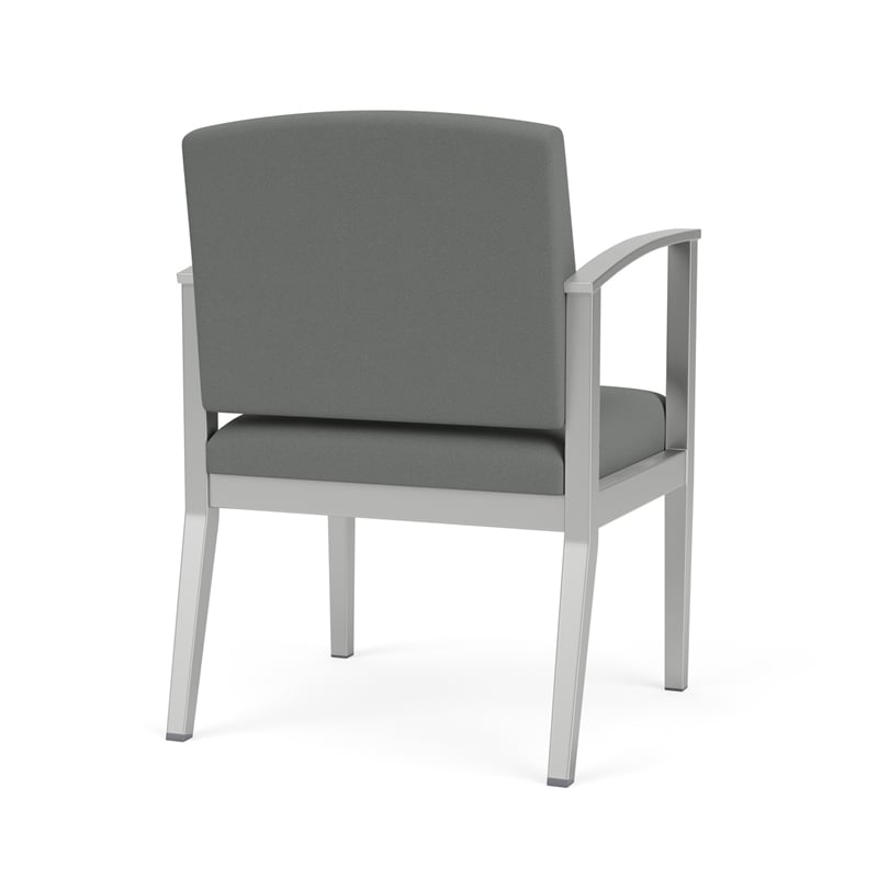 Amherst Steel Reception Waiting Guest Chair / Silver Steel / Light Gray