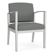Amherst Steel Reception Waiting Guest Chair / Silver Steel / Light Gray