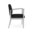 Amherst Steel Reception Waiting Room Guest Chair / Silver Steel / Black
