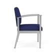 Amherst Steel Reception Waiting Room Guest Chair / Silver Steel / Blue