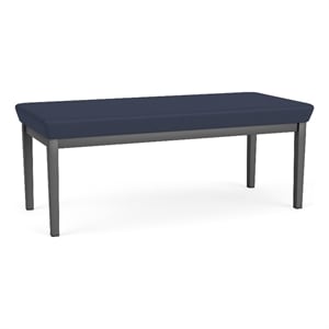 Amherst Steel Reception Waiting 18.5&quot 2 Seat Bench / Charcoal Steel / Blue