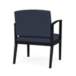 Amherst Steel Reception Waiting Oversize Guest Chair / Black Steel / Blue