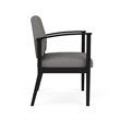 Amherst Steel Reception Waiting Oversize Guest Chair / Black Steel / Light Gray