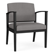 Amherst Steel Reception Waiting Oversize Guest Chair / Black Steel / Light Gray