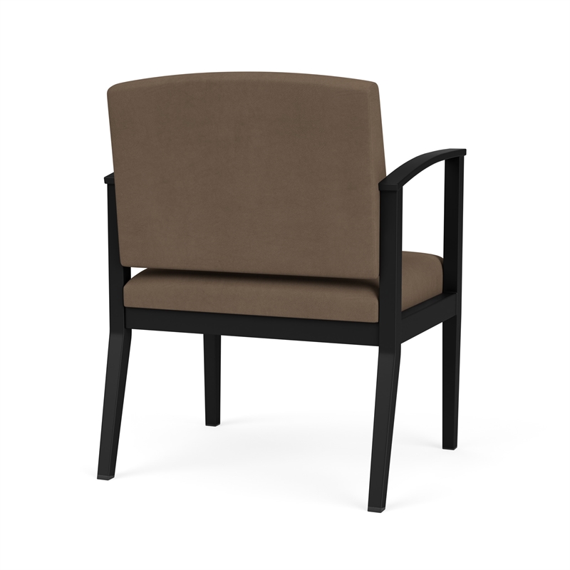 Amherst Steel Reception Waiting Oversize Guest Chair / Black Steel / Brown