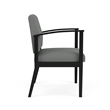 Amherst Steel Reception Waiting Oversize Guest Chair / Black Steel / Light Gray