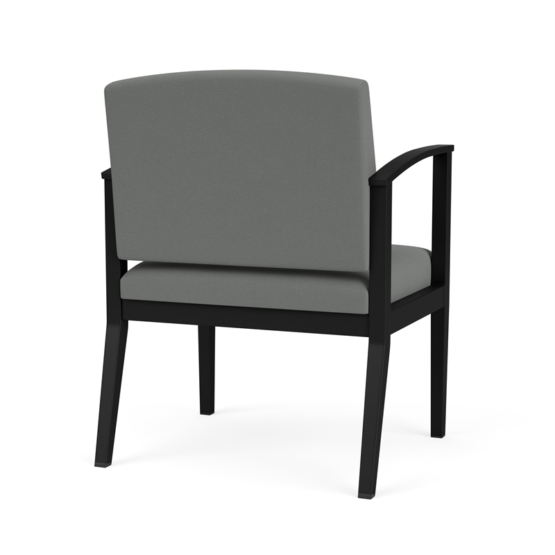 Amherst Steel Reception Waiting Oversize Guest Chair / Black Steel / Light Gray