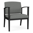 Amherst Steel Reception Waiting Oversize Guest Chair / Black Steel / Light Gray