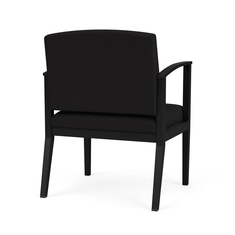 Amherst Steel Reception Waiting Oversize Guest Chair / Black Steel / Black