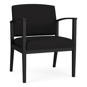 Amherst Steel Reception Waiting Oversize Guest Chair / Black Steel / Black