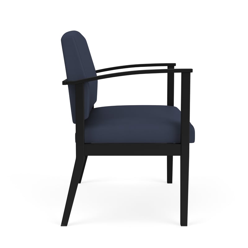 Amherst Steel Reception Waiting Room Bariatric Chair / Black Steel / Blue