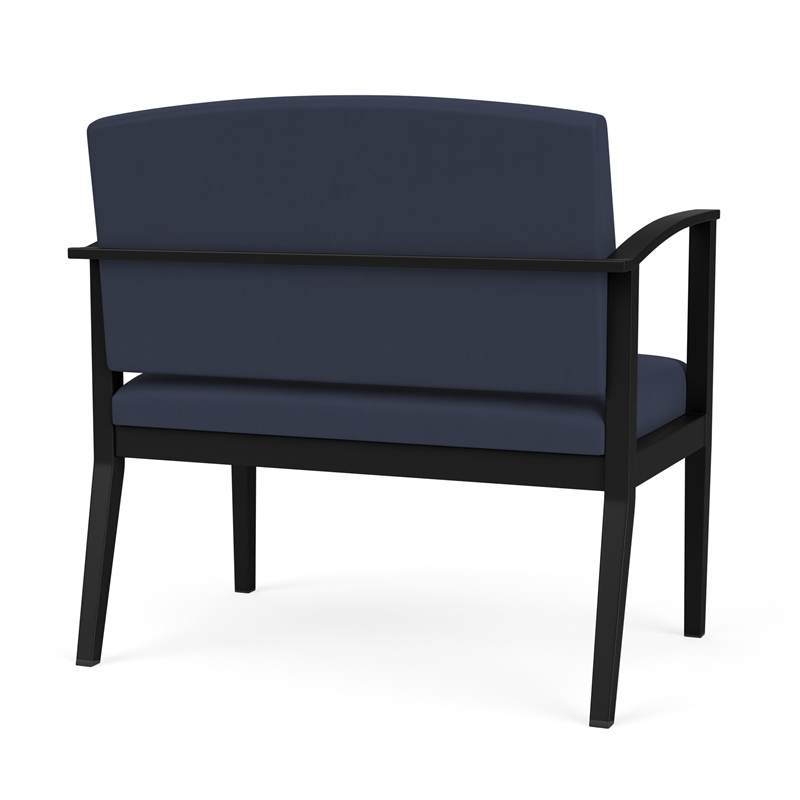 Amherst Steel Reception Waiting Room Bariatric Chair / Black Steel / Blue