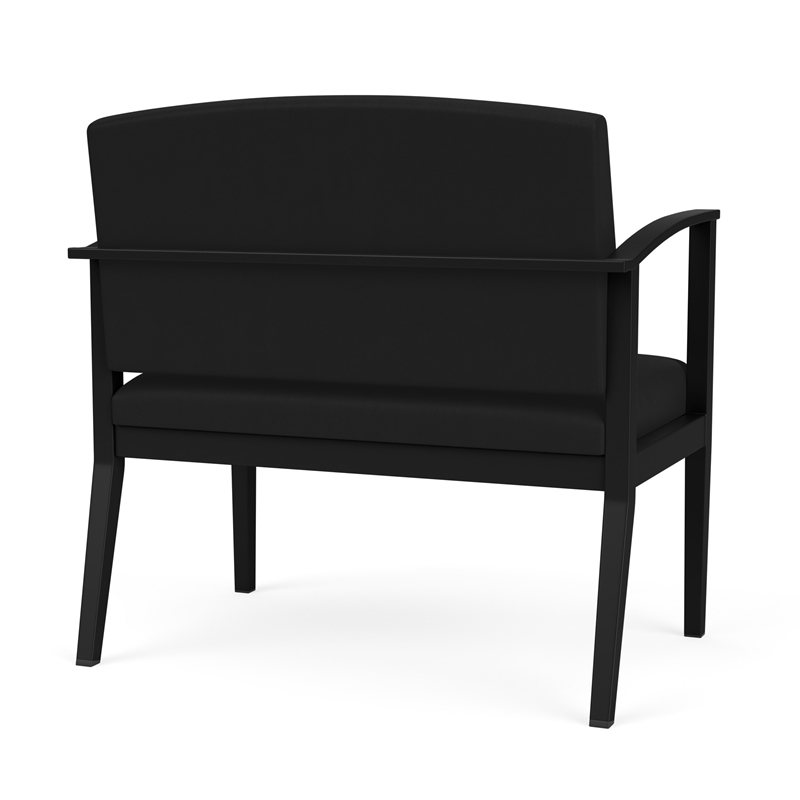 Amherst Steel Reception Waiting Room Bariatric Chair / Black Steel / Black
