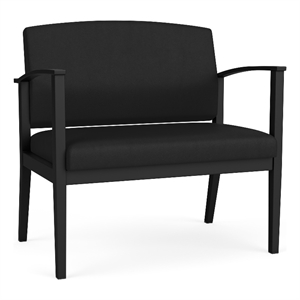 Amherst Steel Reception Waiting Room Bariatric Chair / Black Steel / Black