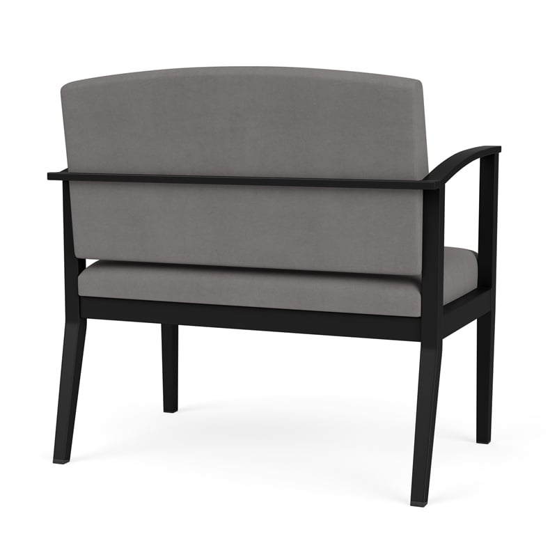 Amherst Steel Reception Waiting Bariatric Chair / Black Steel / Light Gray