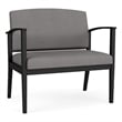 Amherst Steel Reception Waiting Bariatric Chair / Black Steel / Light Gray