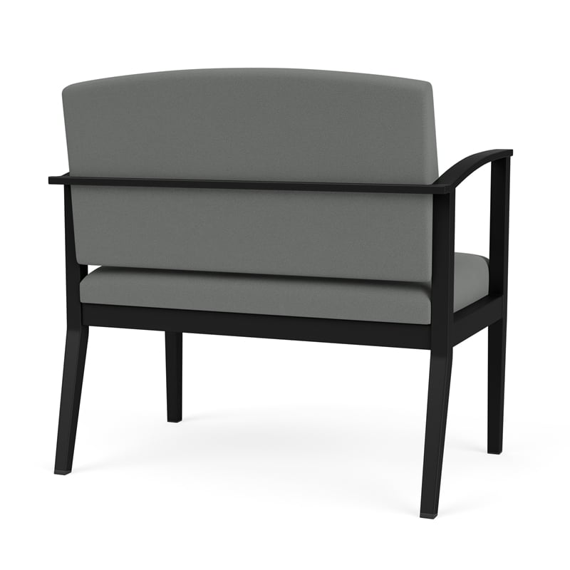 Amherst Steel Reception Waiting Bariatric Chair / Black Steel / Light Gray