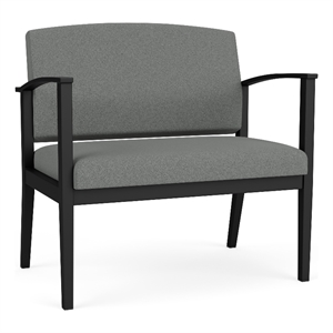 Amherst Steel Reception Waiting Bariatric Chair / Black Steel / Light Gray