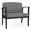 Amherst Steel Reception Waiting Bariatric Chair / Black Steel / Light Gray