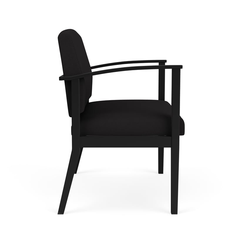 Amherst Steel Reception Waiting Room Bariatric Chair / Black Steel / Black
