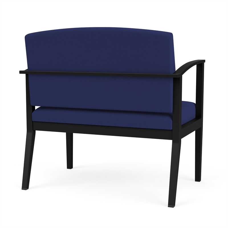 Amherst Steel Reception Waiting Room Bariatric Chair / Black Steel / Blue