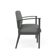 Amherst Steel Reception Waiting 2-Seat Chair / Charcoal Steel / Light Gray