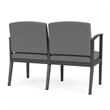 Amherst Steel Reception Waiting 2-Seat Chair / Charcoal Steel / Light Gray