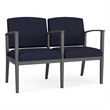 Amherst Steel Reception 2 Seat Tandem Seating / Charcoal Steel / Navy Blue