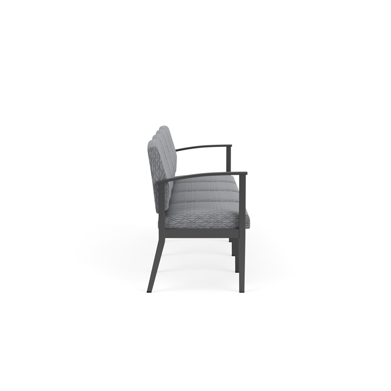 Amherst Steel Reception Waiting Room 4-Seat Chair / Charcoal Steel / Gray