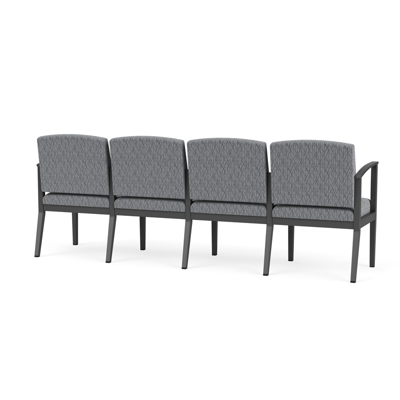 Amherst Steel Reception Waiting Room 4-Seat Chair / Charcoal Steel / Gray