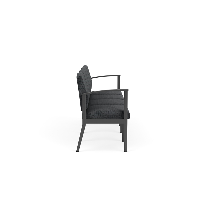 Amherst Steel Reception Waiting 4-Seat Chair / Charcoal Steel / Dark Gray