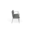 Amherst Steel Reception Waiting 4-Seat Chair / Silver Steel / Light Gray