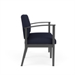 Amherst Steel Reception Waiting 2-Seat Chair / Charcoal Steel / Navy Blue