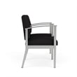 Amherst Steel Reception Waiting 2 Seat Tandem Seating / Silver Steel / Black
