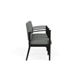 Amherst Steel Reception Waiting 3 Seat Tandem Seating / Black Steel / Light Gray