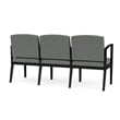 Amherst Steel Reception Waiting 3 Seat Tandem Seating / Black Steel / Light Gray