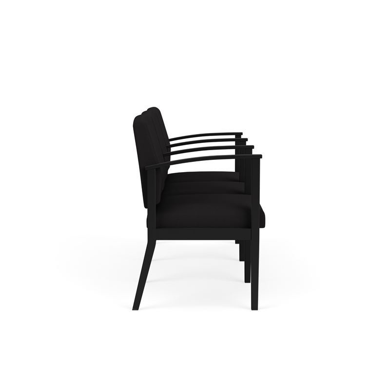 Amherst Steel Reception Waiting 3 Seat Tandem Seating / Black Steel / Black
