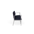 Amherst Steel Reception Waiting 4-Seat Chair / Silver Steel / Navy Blue